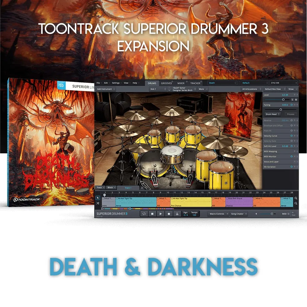 

DEATH & DARKNESS - TOONTRACK SUPERIOR DRUMMER 3 EXPANSION (WINDOWS 64BIT VSTi)
