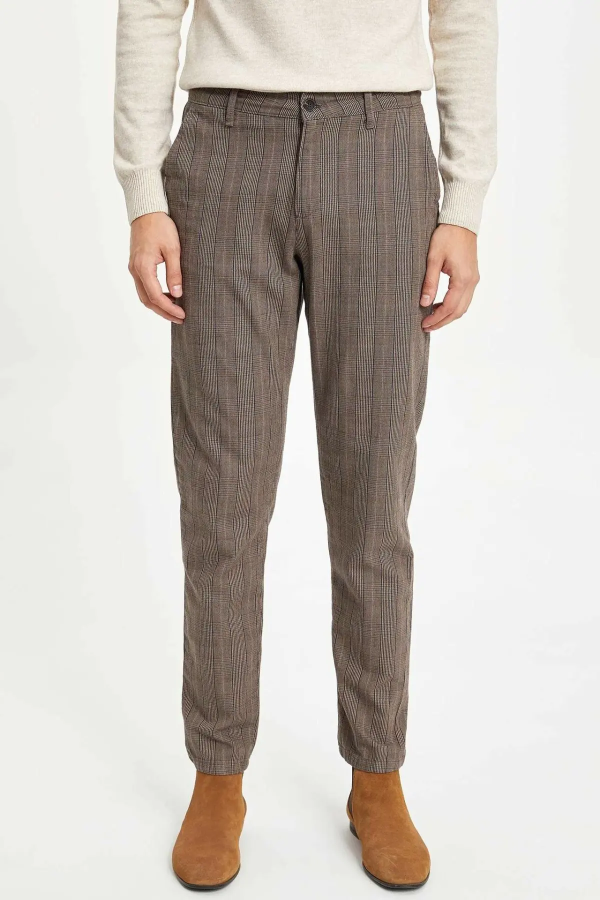 Дефакто мужские формальные брюки повседневные полосатые прямые длинные для