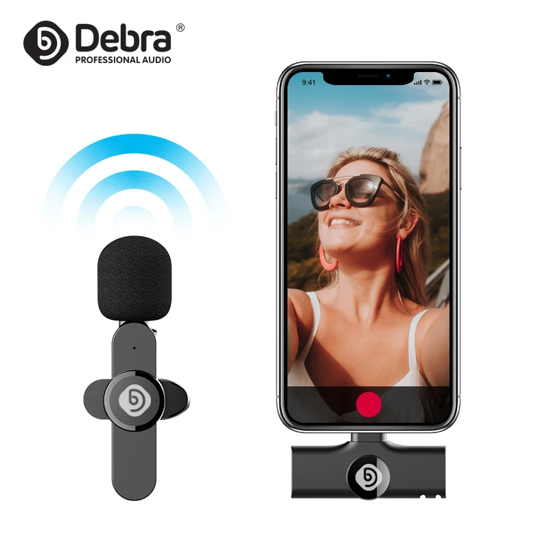 

Портативный беспроводной петличный микрофон Debra, умный мини-микрофон с шумоподавлением, видеозапись, речь в реальном времени и интервью