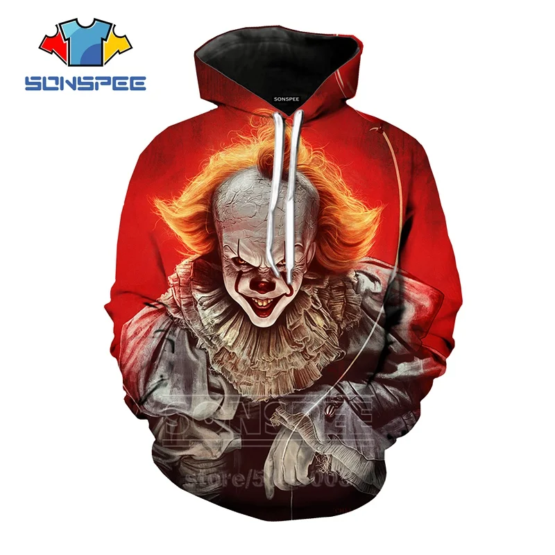 8 Pennywise толстовки новые для мужчин и женщин террор клоун Толстовка 3D принт It Chapter Two унисекс топ с длинными рукавами пуловер с круглым вырезом C063-17 - Цвет: 8