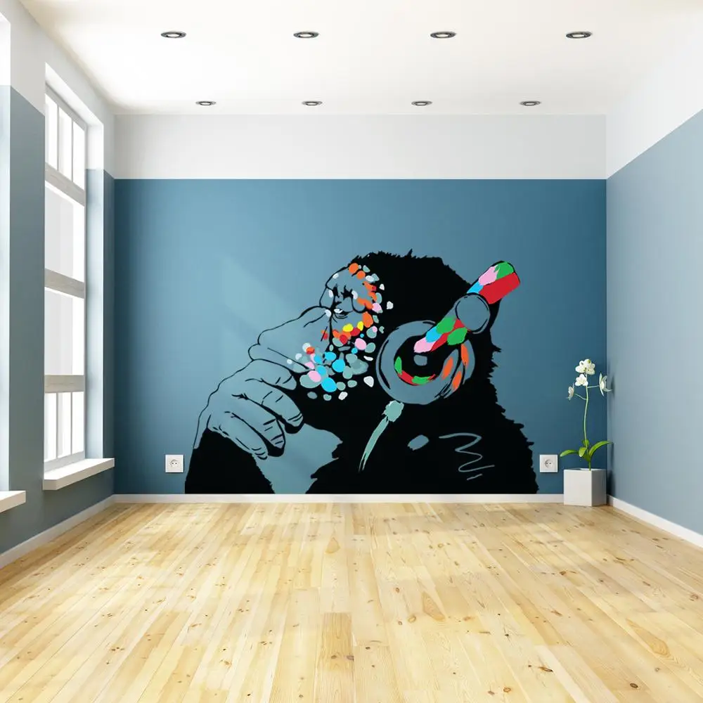 Наклейки на стену трафареты Бэнкси обезьяны мартышки банксы стену|Наклейки