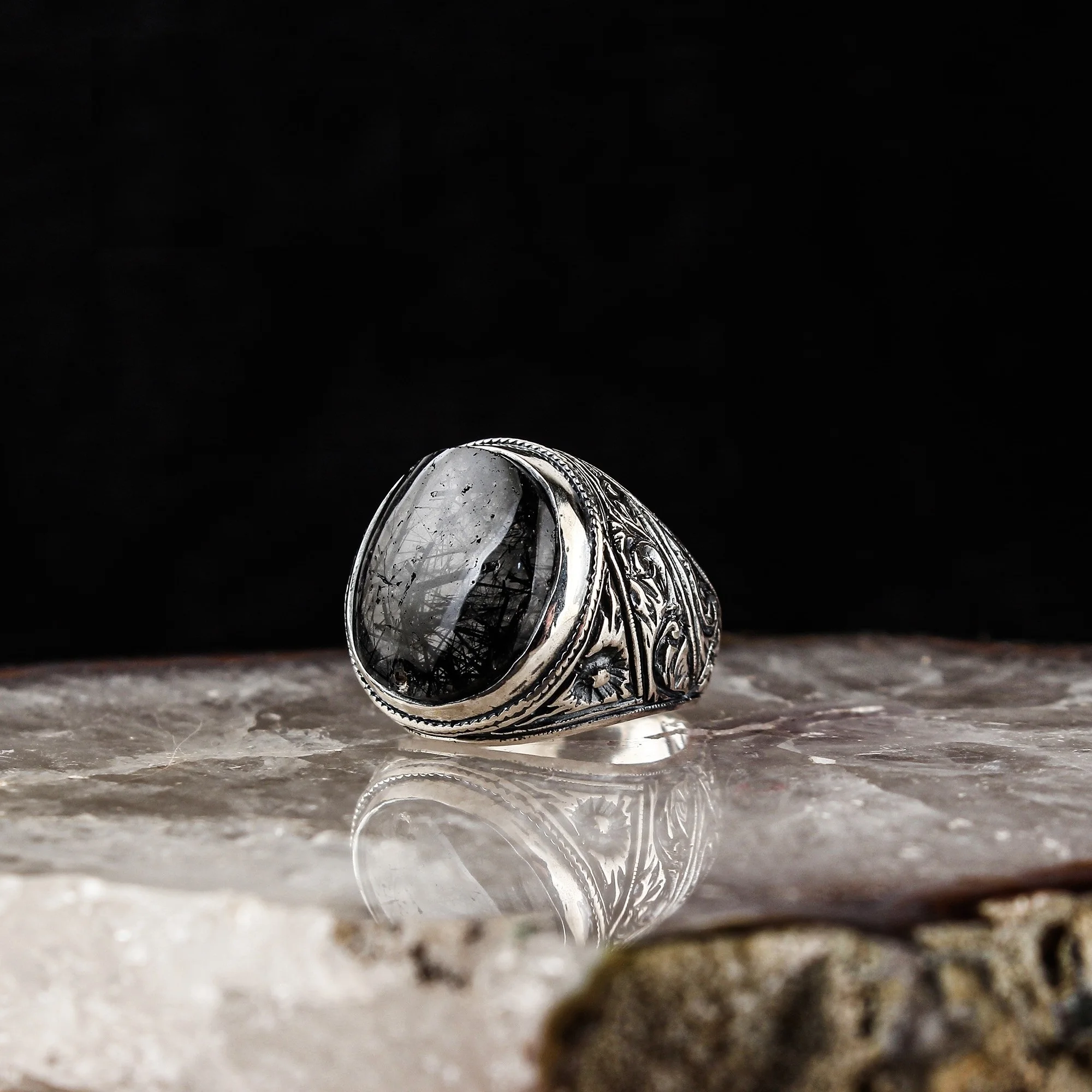 

925 sterling silver men ring real stone Jewelry fashion vintage Gift all size fashion for men and women made in turkey new store