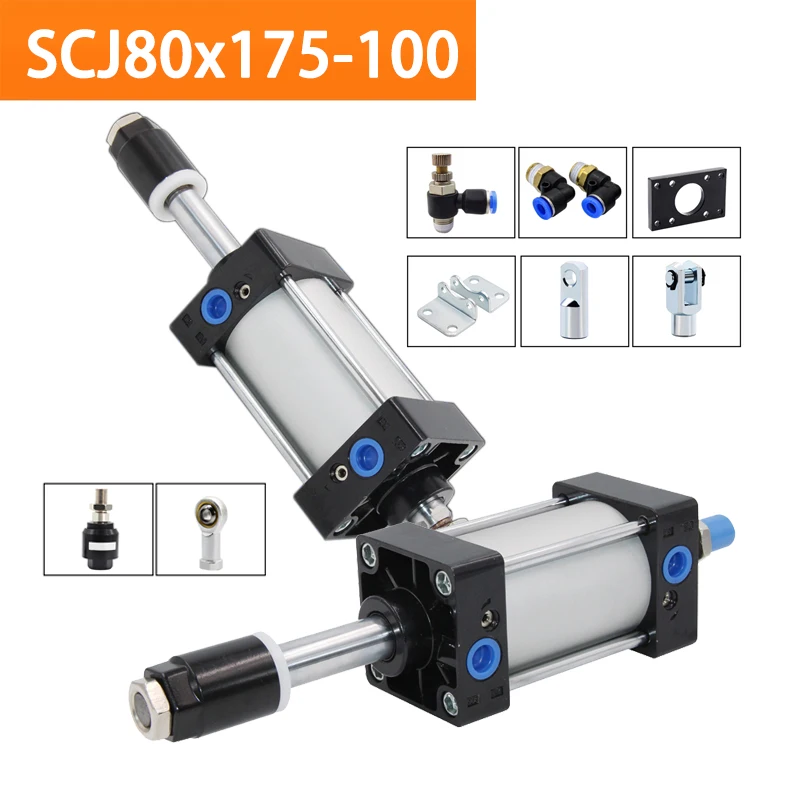 

Стандартный пневматический цилиндр SCJ80x25-25, диаметр отверстия 80 мм, воздушные Цилиндры двойного действия, регулируемый ход 0-25 мм, большой уп...
