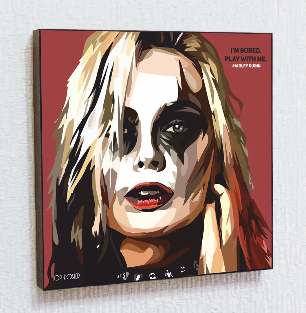 Харли Квинн 2 Картина в стиле Поп Арт с креплением на стену портрет постер плакат