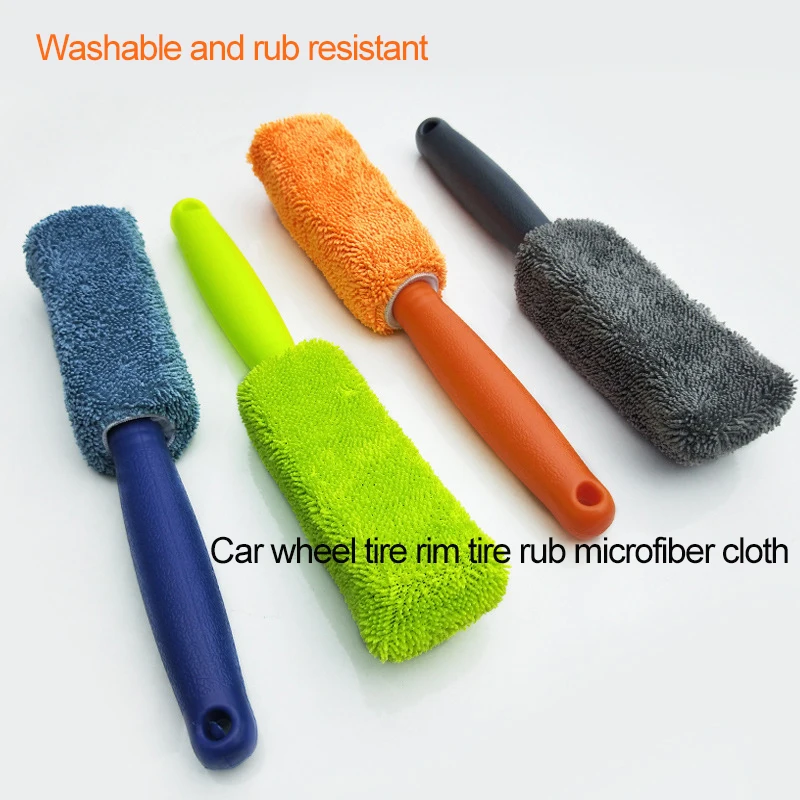 

Car Wheel Wash Cleaning Portable Microfiber Brush Wheel Tire Rim cleaing Car rub washing with Softable Handle Auto Washing Tools