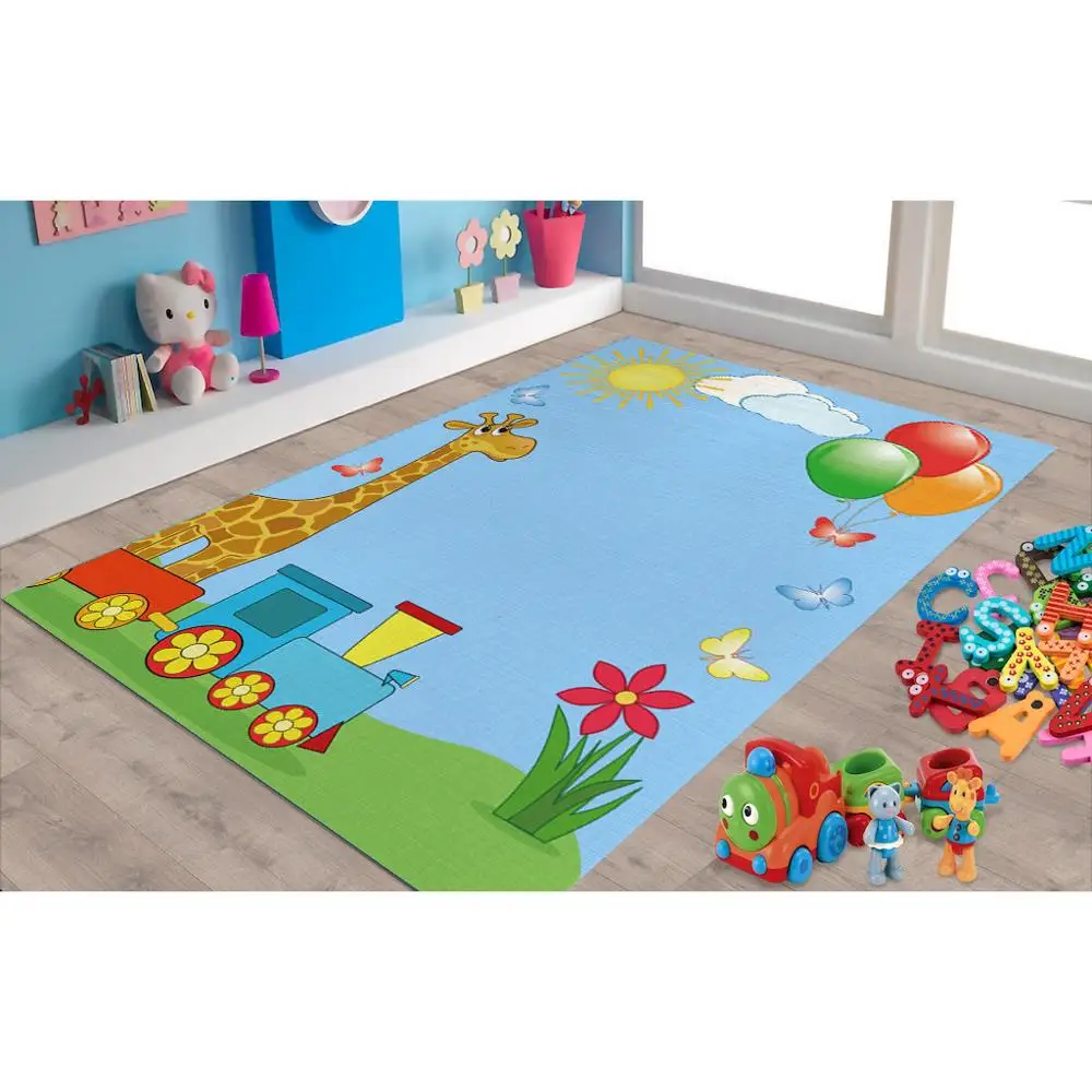 

Giraffe and Train Patterned Carpet ,Non Slip Floor Carpet,Teen's Carpet,Turkish Rug