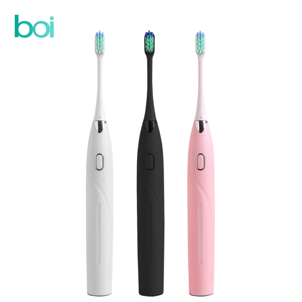 

[Boi] Bamboo Charcoal DuPont Sonic Electric Toothbrushes for Adult Wireless Fast Charge IPX7 Deep Clean Teeth With 8 Brush Heads