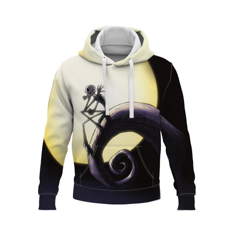 

European and American Fashion 3D Skull Men's Hooded Summer Autumn Sweater 2021 New Casual Loose Printing