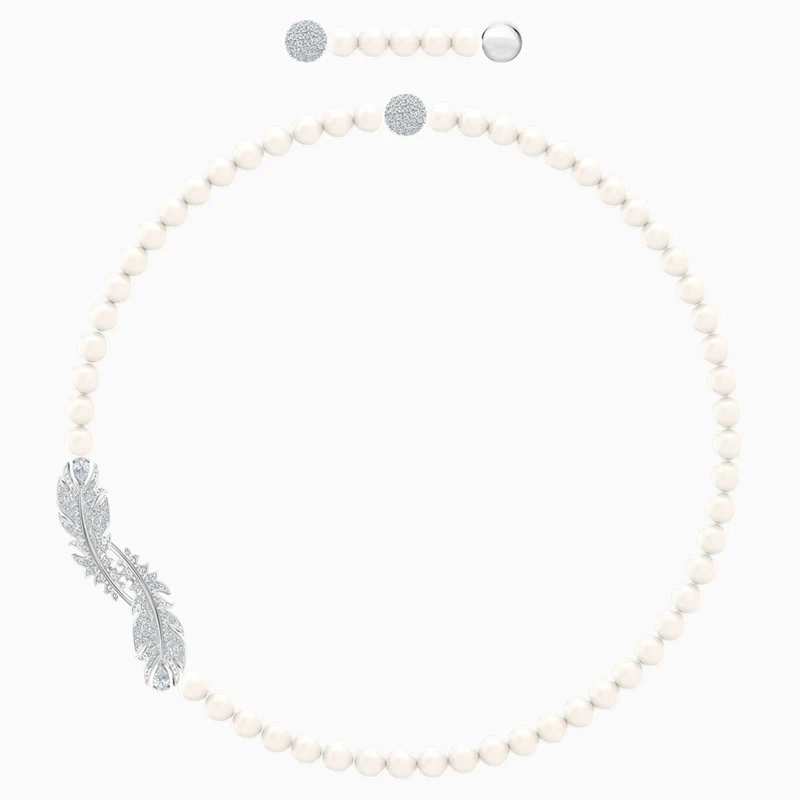 AWS 2020 новое Изысканное и Элегантное ожерелье с белыми красивыми перьями для