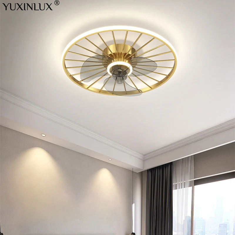 

New Modern LED Ceiling Fan Lights Remote Control Summer For Bedroom Living Dining Room Study Kitchen Three Gears Indoor Fixtures