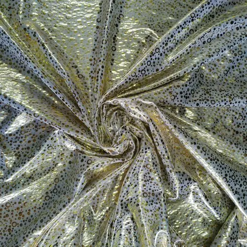 White gold dots Новая biflex ткань, 200 gsm блестящая ткань для купальников, 4 способа растягивания, biflex, лайкра ткань, спандекс, MK - Цвет: White gold dots