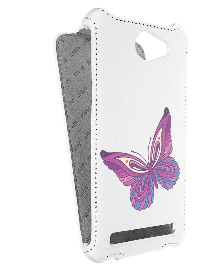 Кожаный чехол для Fly IQ 455 Ego Art 2 Armor Case (Белый) (Дизайн 12/12) | Мобильные телефоны и