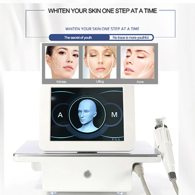 Skin lifting anti-wrinkle acne scar stretch marks removal partial rf machine microneedle microneedling beauty machine