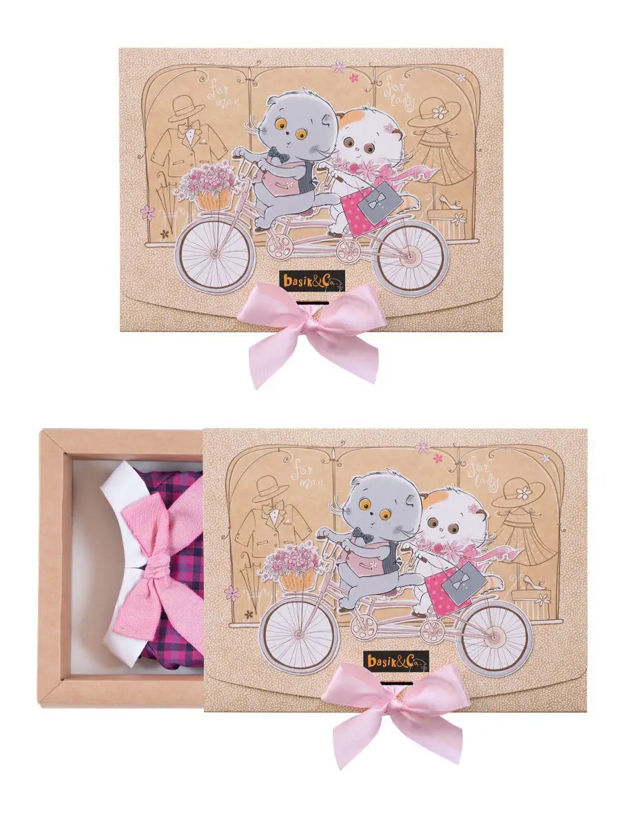 БУДИ БАСА / Одежда для Кошечки Ли-Ли 27 см. Платье в клетку с розовым бантом. OLK27-040 -