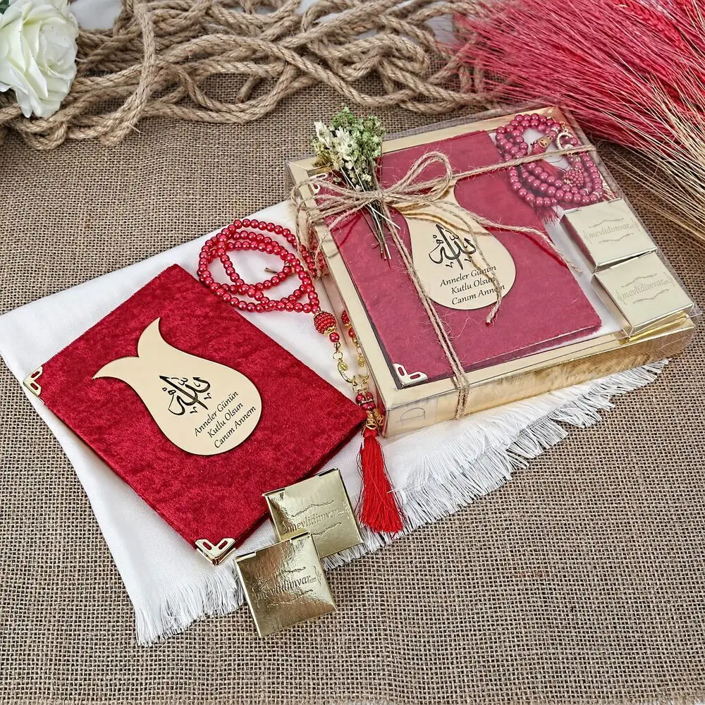 GREAT GIFT Mevlüt gift package Luxurious Islamic Gift Set for Mother's Day - Red FREE SHİPPİNG