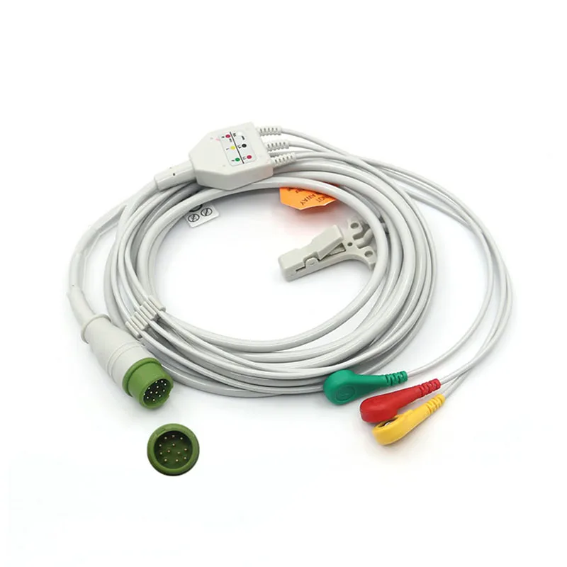 Совместимость 3 свинца Кнопка IEC кабель ЭКГ для Mindray T5/T8 монитор пациента 12pin от AliExpress RU&CIS NEW