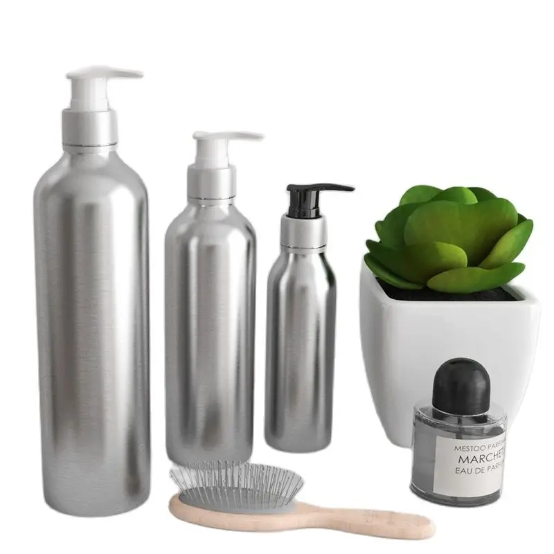 

50ml Aluminium metal pump bottle for lotion emulsion serum foundation body scrub essence skin care cosmetic packing