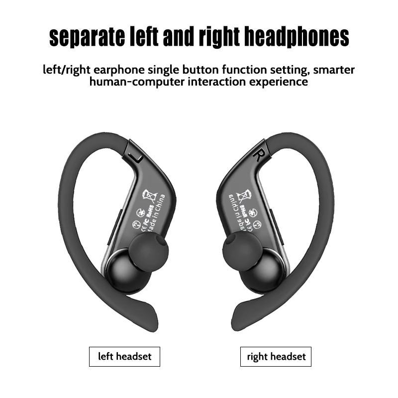 HBQ Q62 настоящие беспроводные наушники Bluetooth наушники 5,0 спортивные наушники Handsfree Ушные телефоны Blutooth вкладыши