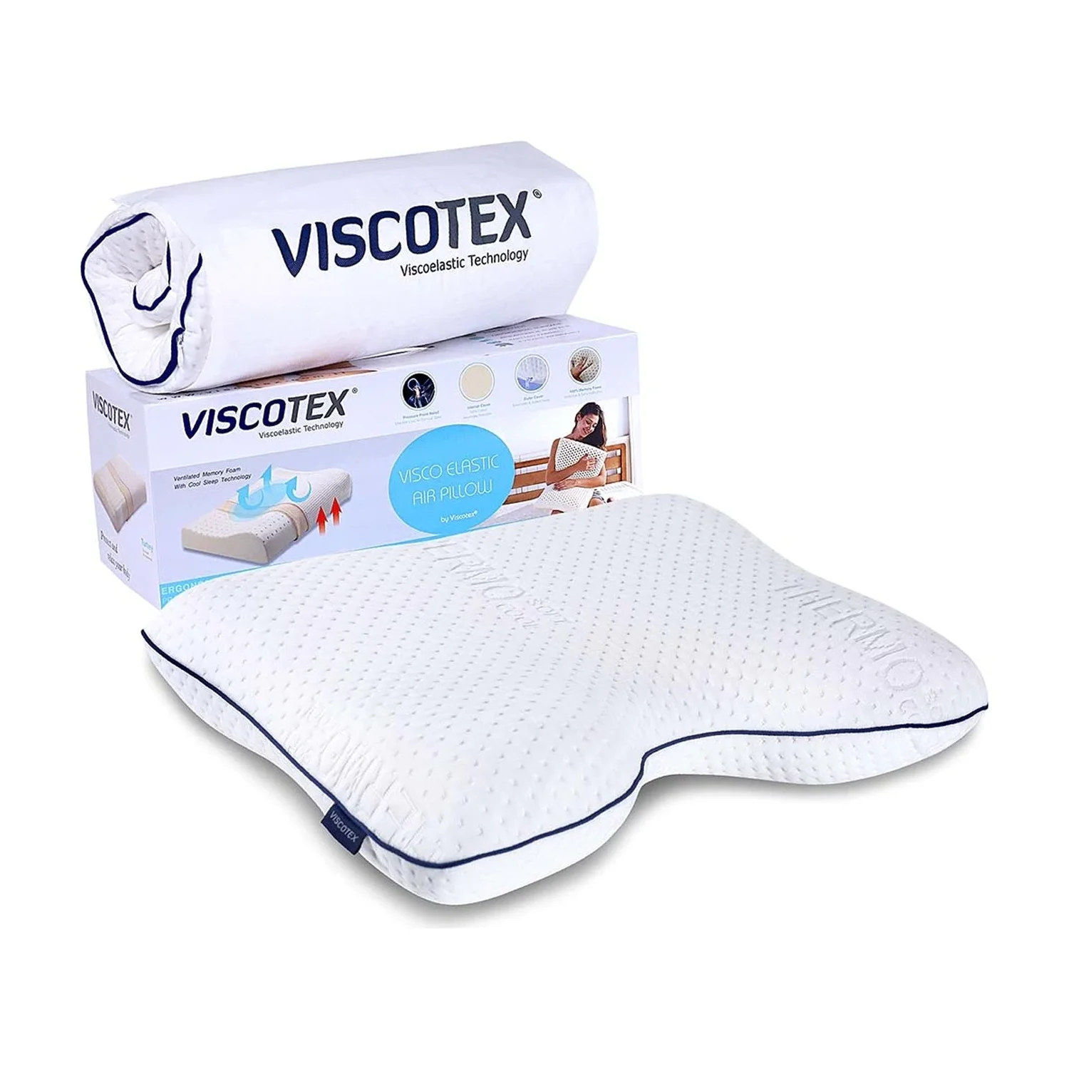 

Viscotex Snoring Pillow 54x40x11 cm / Anti-Snore Pillow Side and Semi Prone Yatanlar For custom Neck and Spine Support