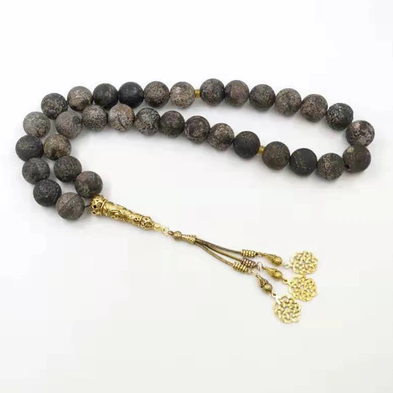 Натуральный старый агатовый камень Tasbih мужские Молитвенные Четки из бусин мусульманских бусин большого размера