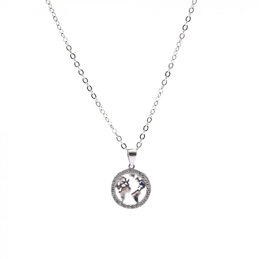 

Dainty Minimal World Necklace 45 CM 925 Sterling Silver