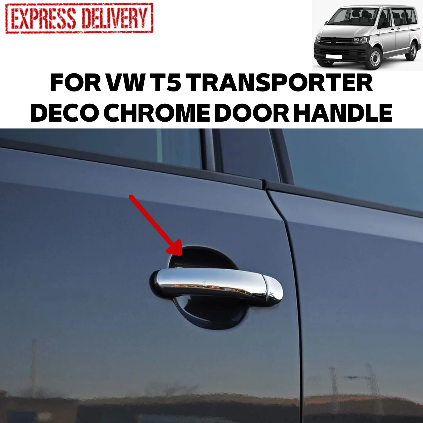 

8 шт., хромированные накладки на дверную ручку для VW T5 TRANSPORTER 2010-2021