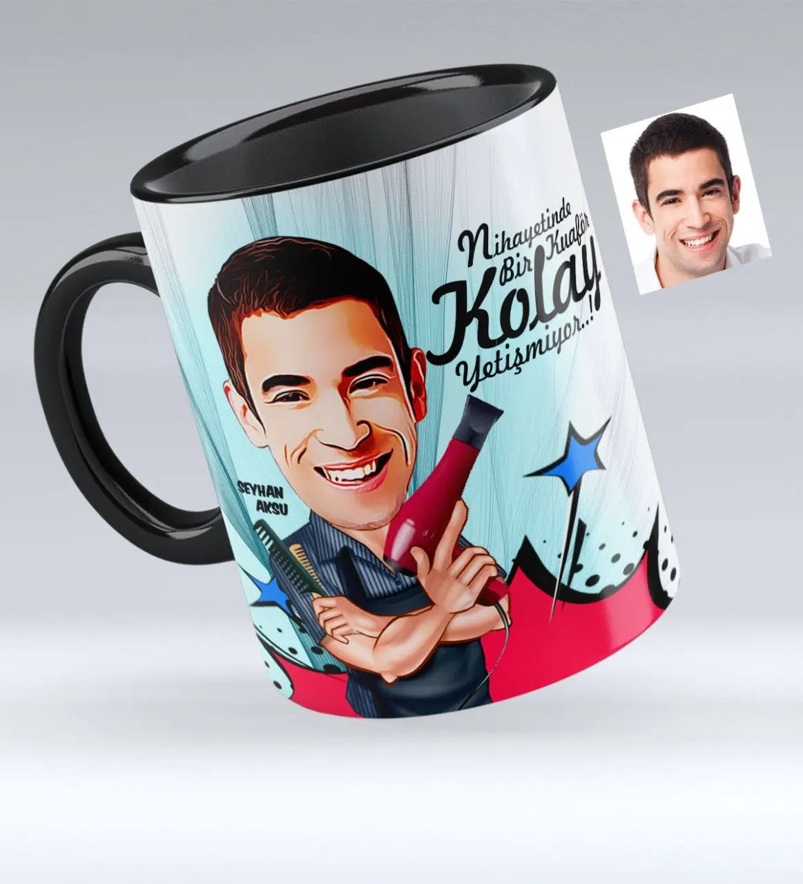 

Personalized Mr Barber Caricature Of Black Mug cup-1