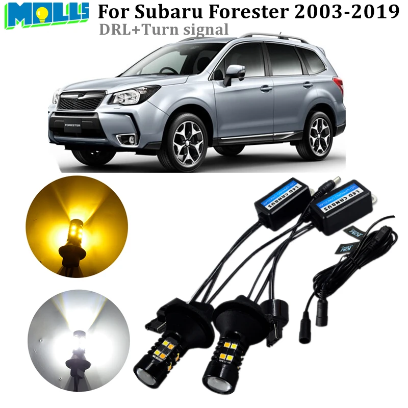 Subaru Forester SG SH SJ SK 2003-2019 LED DRL dönüş sinyal ışığı araba oto ön dönüş sinyali DRL gündüz farları ampuller