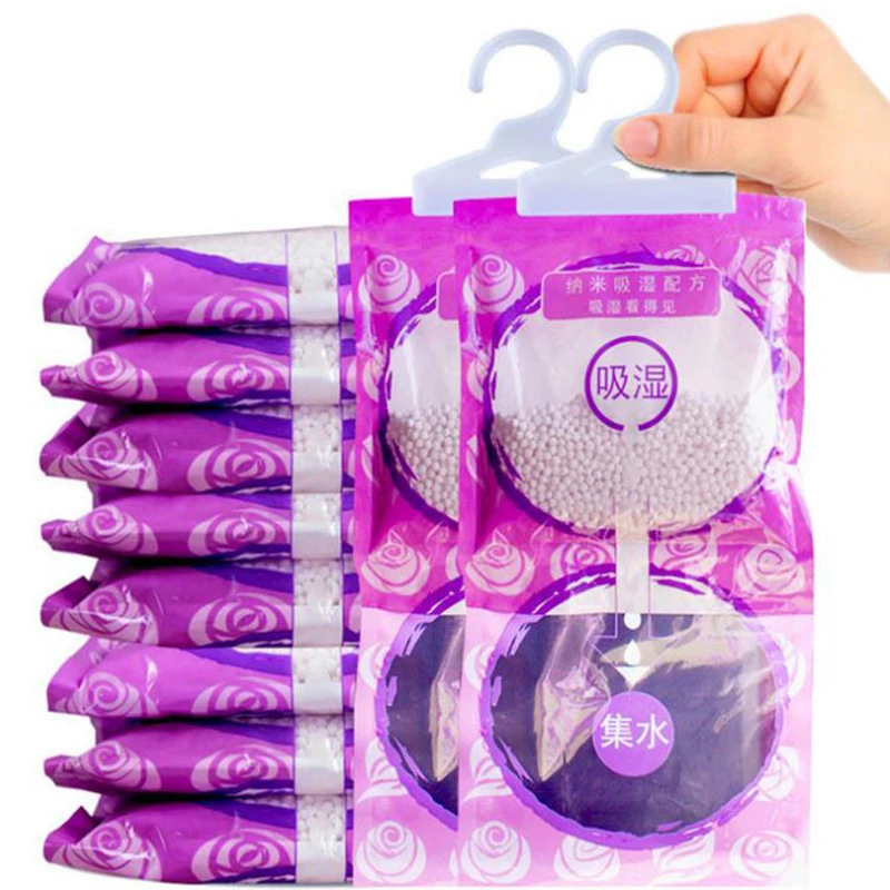 

500ml Lavender Mini Dehumidifier For Home Use Hangable Wardrobe Clothes Dryer with Desiccant Bedroom Moisture Absorber Bag