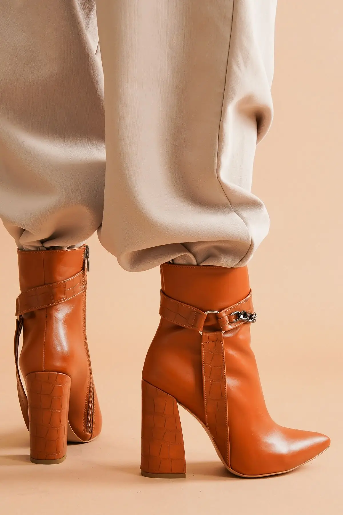 

Granada 3 Different Color Buckled Woman Boots New Season design women's high-heeled women's boots