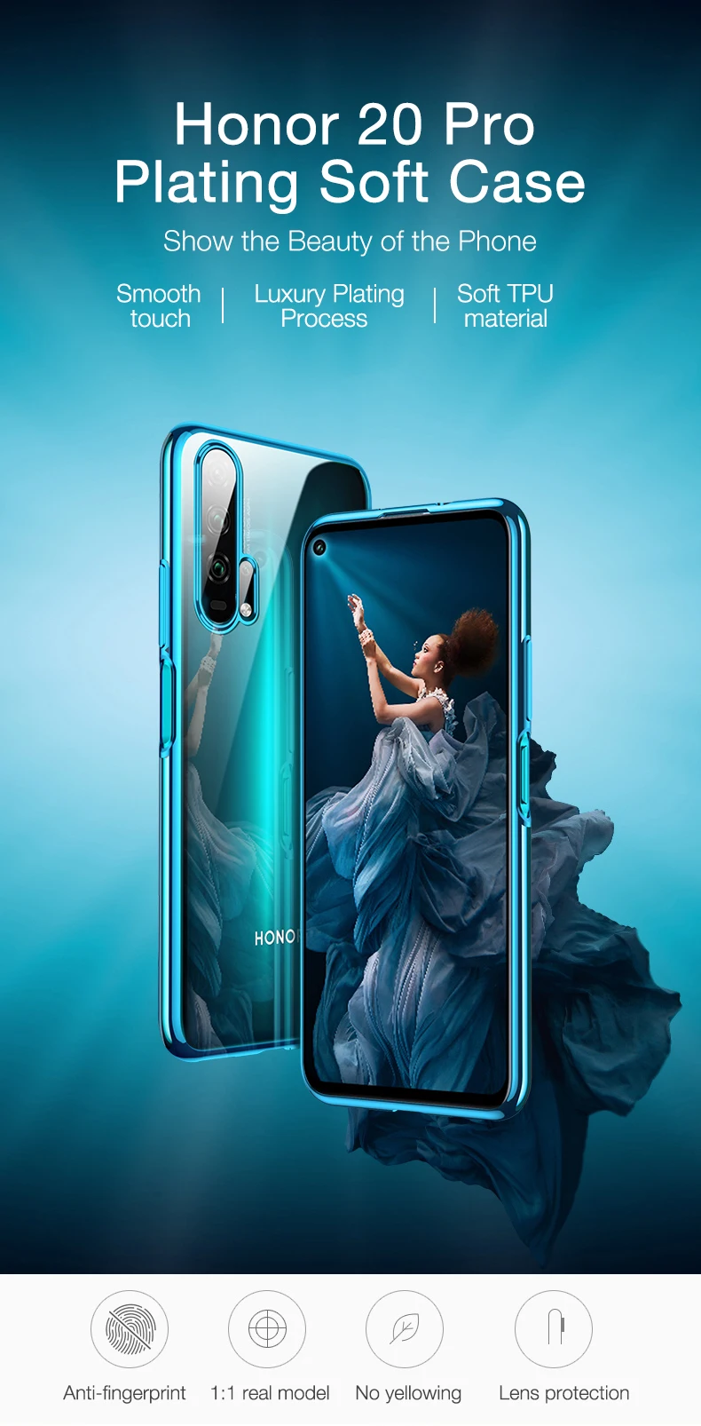 CAFELE новейший чехол для huawei honor 20 pro Мягкий ТПУ ультра тонкий смешанный силиконовый прозрачный блестящий чехол для honor 20