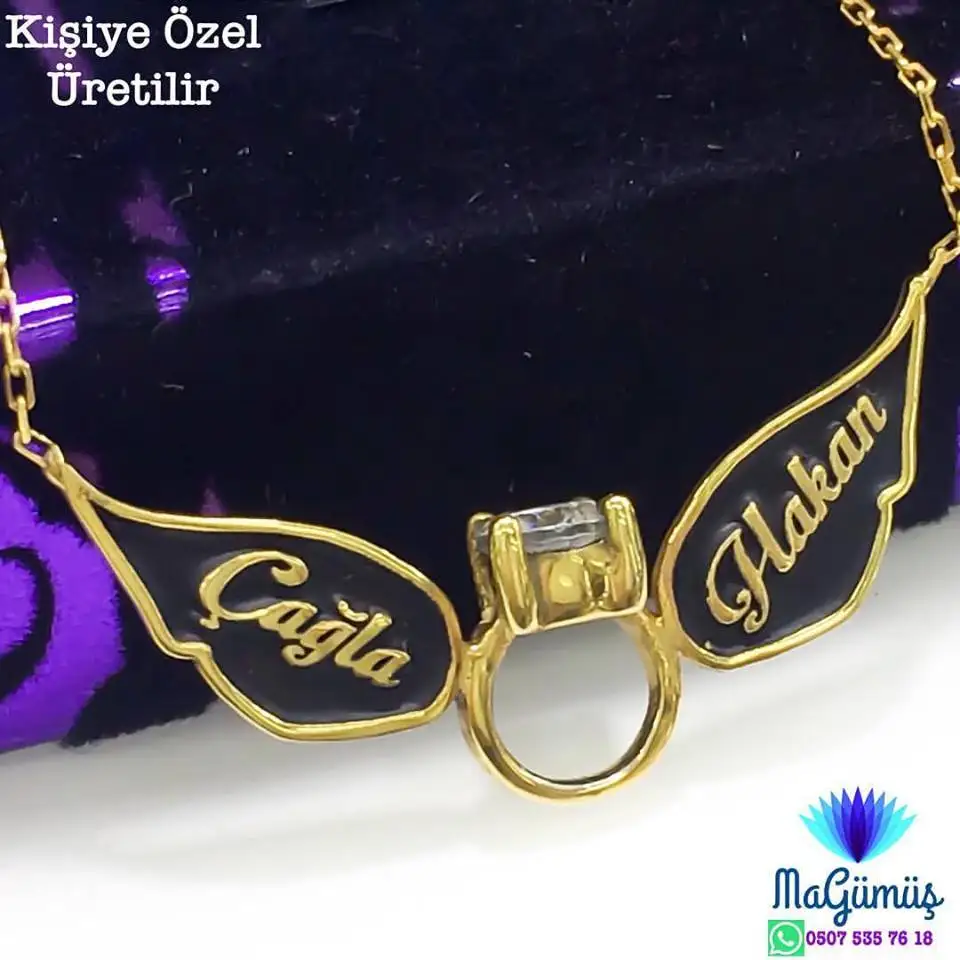

ANGEL WING 2 İSİM SILVER NECKLACE WONDERFUL