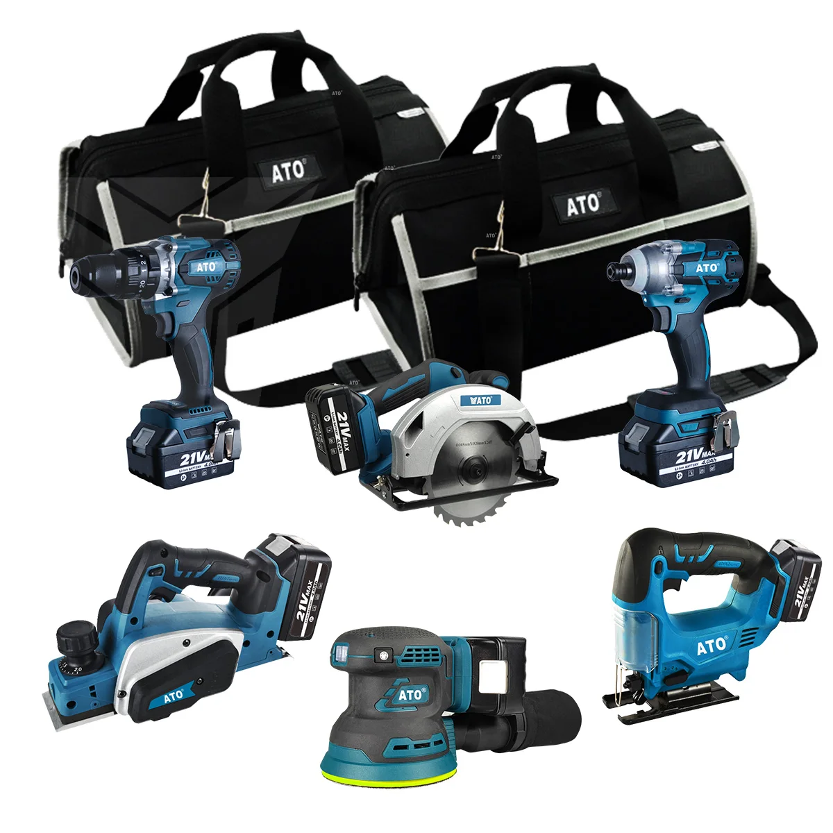 

ATO CB2006 Lithium-Ion Battery 6 In1 Combo Brushless Electric Cordless Kits Woodworking Sets