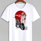 Забавная футболка для женщин. Женщина и мотоцикл.  Большие размеры до 10XL