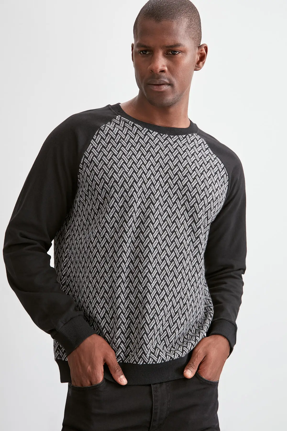 Trendyol мужской свитер с длинным рукавом и воротником для велоспорта TMNAW20KZ1136| |