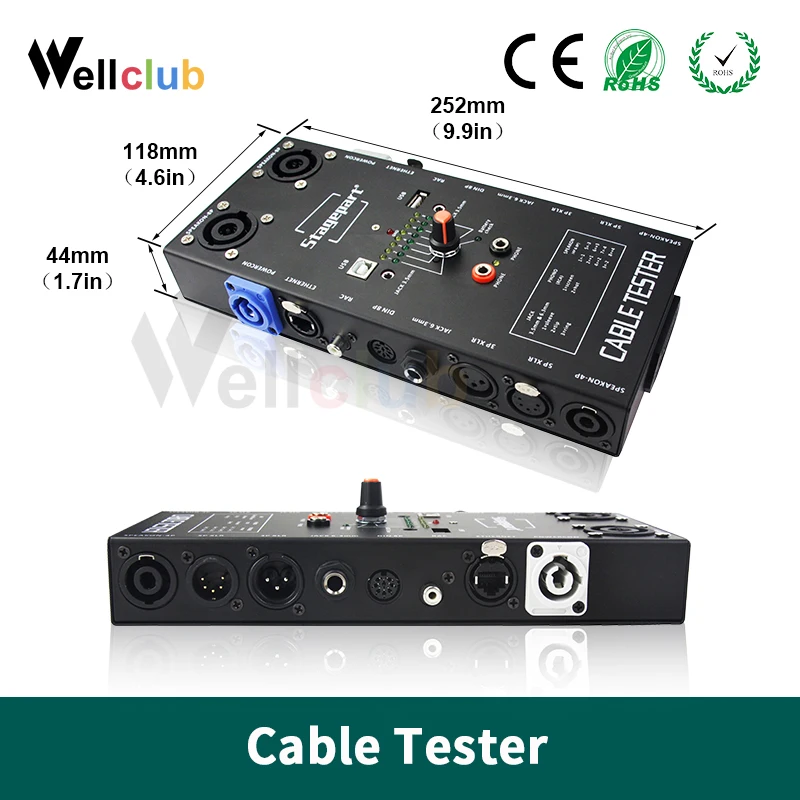 1 шт. Кабельный тестер проводной трекер отслеживающий Сеть RJ45 3 и 5 контактов XLR 8 Din