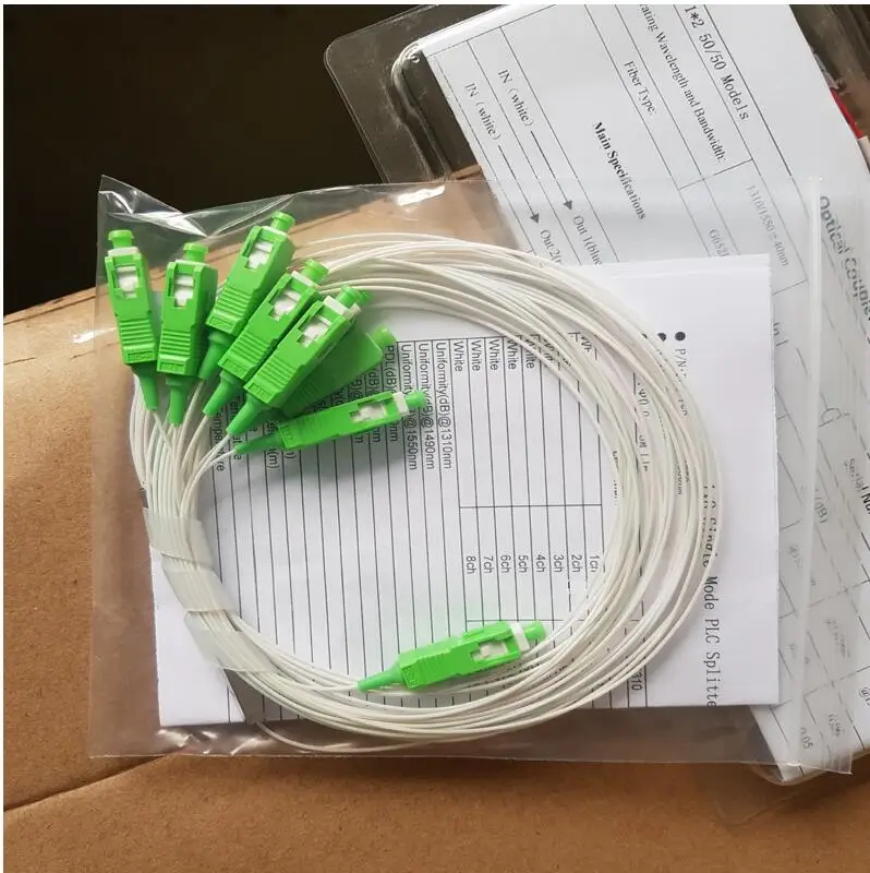 50pcs apc 50 шт. SC APC или SC PC UPC одномодовый волоконно-оптический FTTH 0,9 мм Мини plc сплиттер 1x8 - Цвет: 50pcs apc