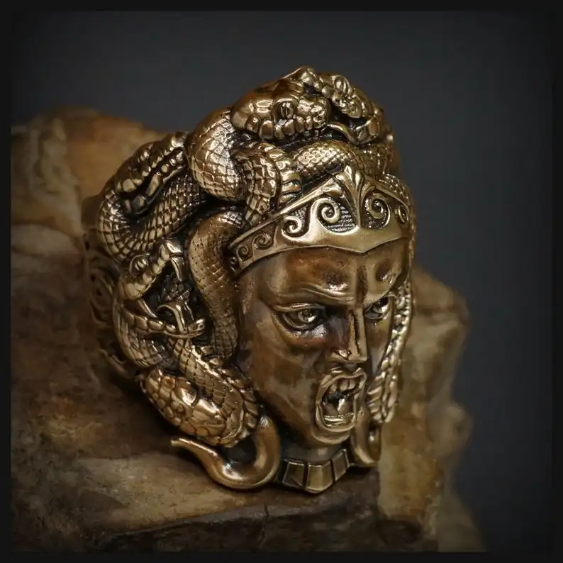 Кольцо &quotМедуза Горгона&quot латунь 16 - 21 р | Украшения и аксессуары