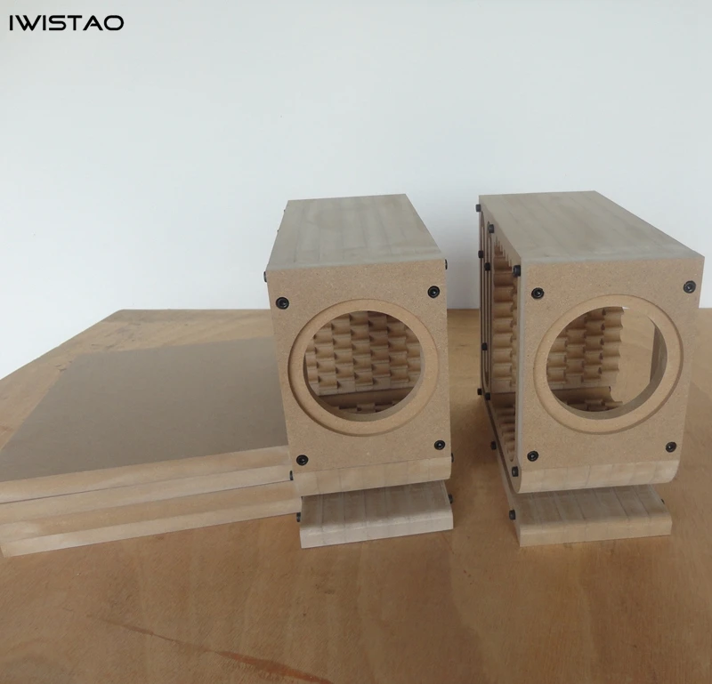 

IWISTAO HIFI Speaker Empty Cabinet Kit Labyrinth High-density Fibreboard for 3 Inch Full Range Speaker Unit DIY