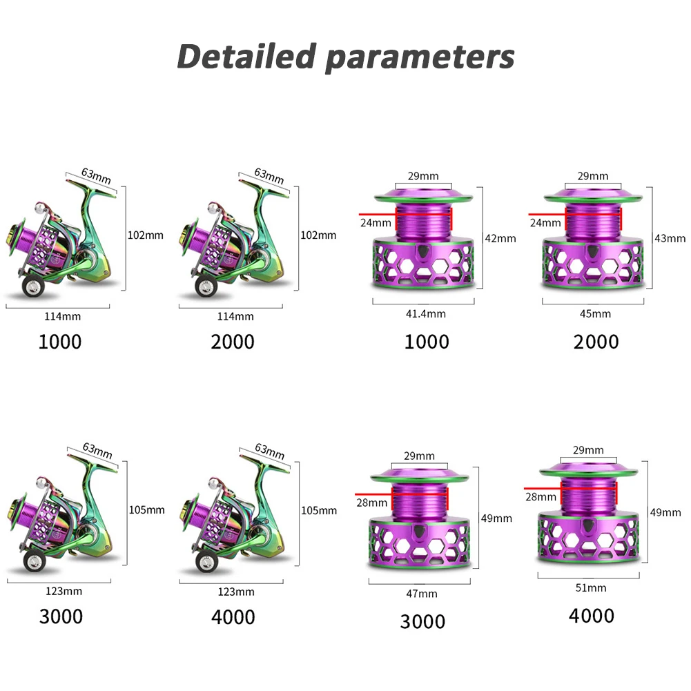 Fishing Reels Spinning Metal Spool High Speed Carp Spinning Reels Line Roller 1000-4000 14+1 BB Fishing Reel Fishing Wheel Spool