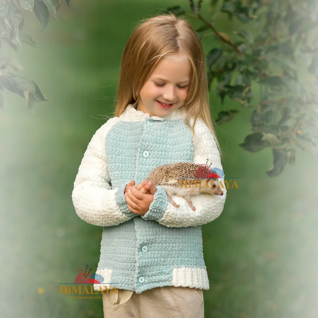 Детская бархатная пряжа 8*100 г (800 г) с дельфином из гималайской глины