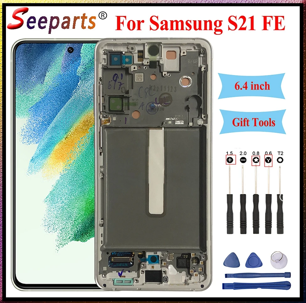 

100% Tested 6.4''For Samsung Galaxy S21 FE LCD Screen Touch Screen Digitizer Assembly Replacement Parts SM-G990B SM-G990B/DS LCD