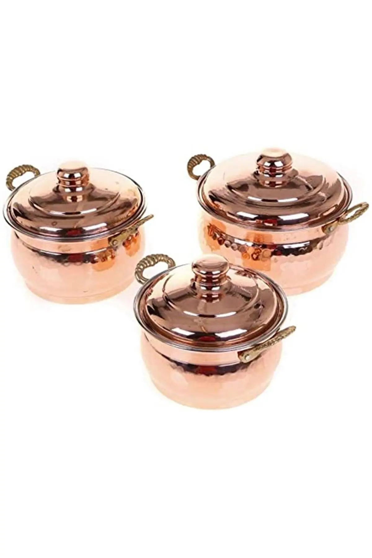 

Copper Mini Cookware Set of 3 | 6 Piece Mini Cookware Set | 12-13-14cm