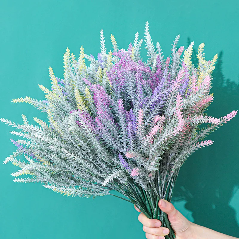 

1 bouquet Provence Lavender Artificial Flowers High Quality Flower For Home Decor Grain Decorative Fake Plant silk flowers