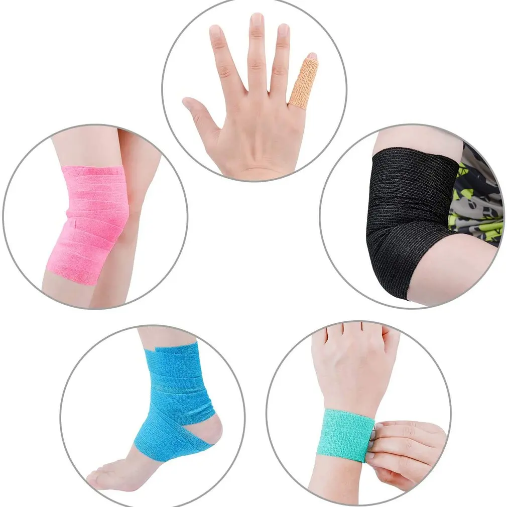 

Self-Adhesive Bandages Non-Woven Elastic Bandage Cohesive Wrap Bandage For Emergency Wound Treatment Fitness Tapes Accessories