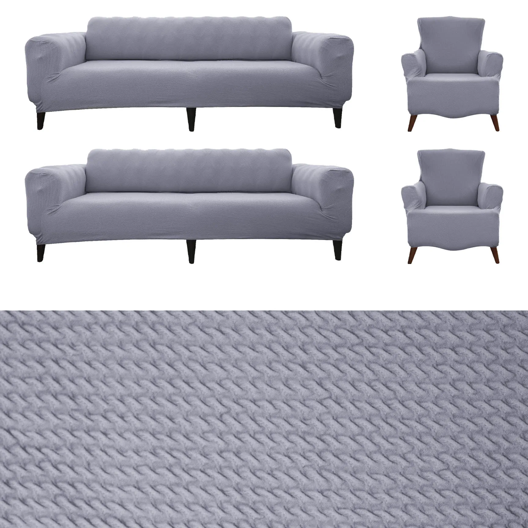 

Jacquard Elastic Stretch Sofa Cover Spandex Plain Couch Covers for (3+3+1+1) Seater Universal Sofas Sectional Livingroom