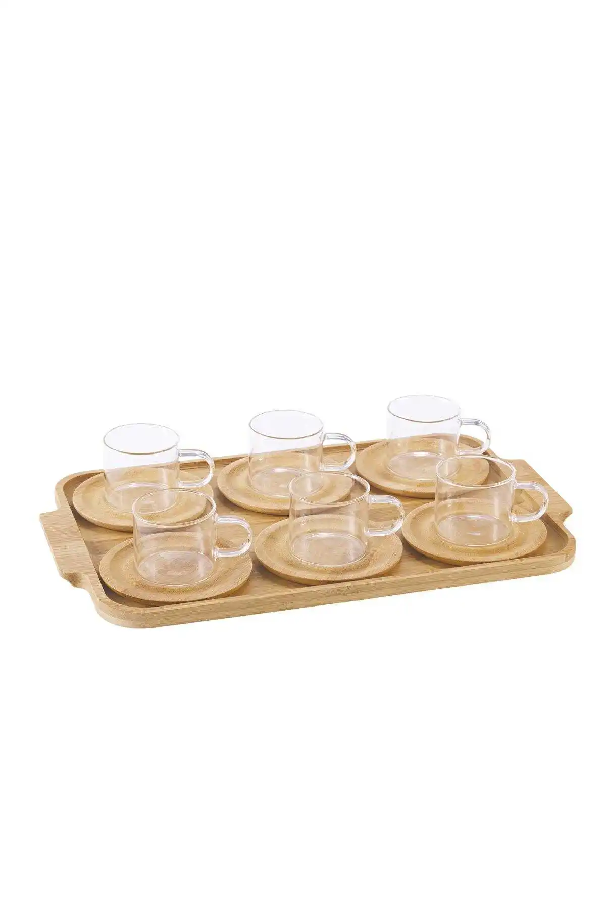 

Turkish Coffee Cups Espresso Set of 6 Saucers Glass Cappuccino with Tray High Quality Luxury Home Breakfast Afternoon