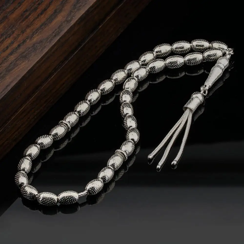 

925 пробы серебряные бусины для молитвы с вышивкой в горошек