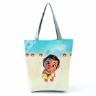 Сумка Disney Moana с принтом, милая Складная женская сумка через плечо, Экологически чистая многоразовая сумка для покупок, дорожная пляжная сумка с индивидуальным рисунком