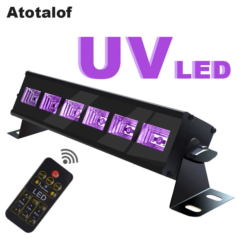 

Atotalof Halloween 6LED DMX Stage Light Bar UV Party Lights LED Bar Disco for Home KTV Christmas Laser Projector Lighting